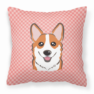 Dog Face Checkerboard Design Fabric Decorative Pillow - 615872897193