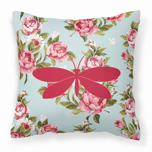 Carolines Treasures, Inc Insects Shabby Chic Fabric Decorative Pillow, Blue, 18x18 Inches, Decorative Sofa Accent