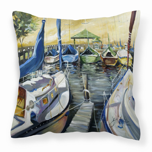 Sailboats Painting Fabric Decorative Pillow - 615872962297