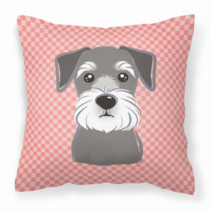 Carolines Treasures Dog Face Checkerboard Design Fabric Decorative Pillow, 14x14 Inches, comfy, cheerful