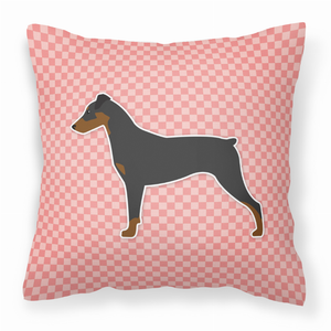 Dog Profile Checkerboard Design Fabric Decorative Pillow - 638508510969