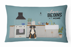 Carolines Treasures Dog Kitchen Scene Art Canvas Fabric Decorative Pillow, 12x16 Inches, Soft Stylish                 