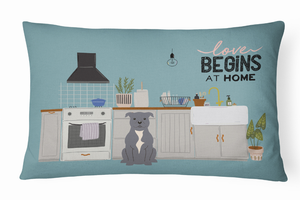 Dog Kitchen Scene Art Canvas Fabric Decorative Pillow - 194030364352