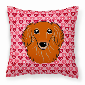 Dog With XOXO Hearts Fabric Decorative Pillow - 638508676665