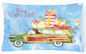 Dog Art/Merry Christmas Canvas Fabrict Decorative Pillow - 652259293582