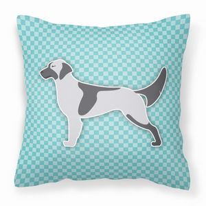Dog Profile Checkerboard Design Fabric Decorative Pillow - 638508511645