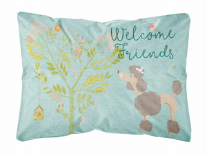 Welcome Friends Dog Art Canvas Fabric Decorative Pillow - 638508897824