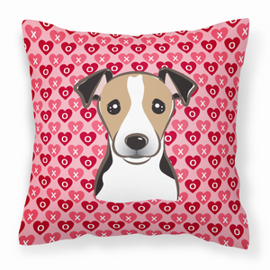 Dog With XOXO Hearts Fabric Decorative Pillow - 638508677136
