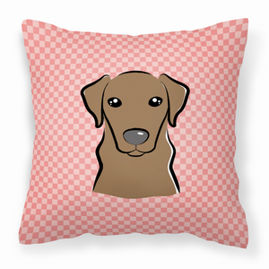 Checkerboard Print With Dog Fabric Decorative Pillow - 615872898855