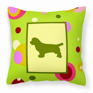 Green Fabric Decorative Pillow with Dog Silhouette - 638508358974