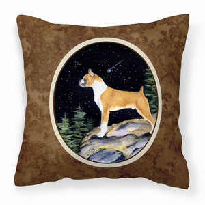 Starry Night Design with Dog Picture Fabric Decorative Pillow - 615872505128