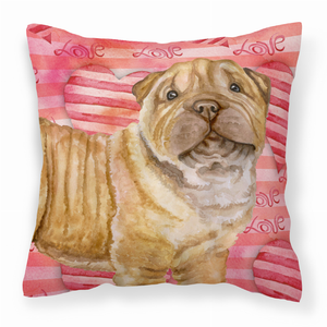 Dog With Love Stripes Fabric Decorative Pillow - 652259222827