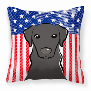 American Flag and Dog Fabric Decorative Pillow - 638508245311