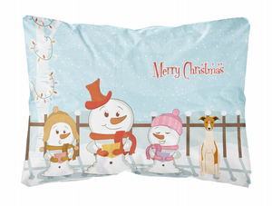 Merry Christmas Carolers Dog Art Canvas Fabric Decorative Pillow - 638508468307