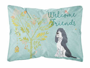Welcome Friends Dog Art Canvas Fabric Decorative Pillow - 638508897916