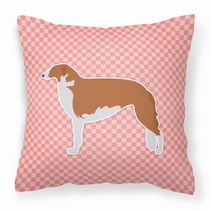Dog Profile Checkerboard Design Fabric Decorative Pillow - 638508510822