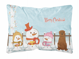 Merry Christmas Carolers Dog Art Canvas Fabric Decorative Pillow - 638508468048