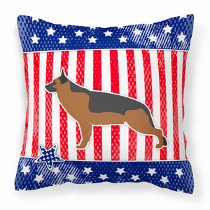 USA Patriotic With Dog Fabric Decorative Pillow - 638508514073