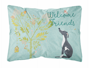 Welcome Friends Dog Art Canvas Fabric Decorative Pillow - 638508897626