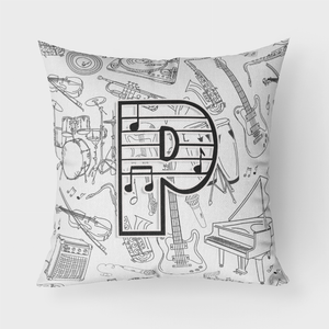 Letter Musical Note Letters Fabric Decorative Pillow - 615872981052