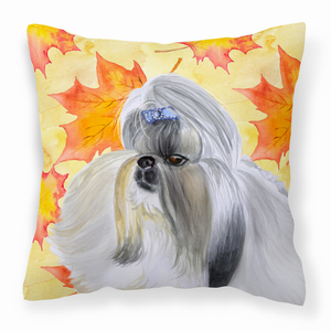 Fall Design with Dog Fabric Decorative Pillow - 652259220557