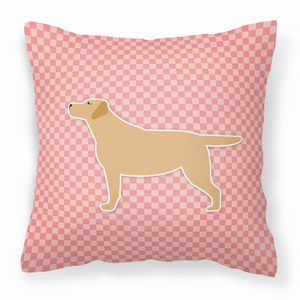 Dog Profile Checkerboard Design Fabric Decorative Pillow - 638508510808
