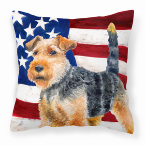 Patriotic With Dog Fabric Decorative Pillow - 652259221769