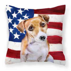 Patriotic With Dog Fabric Decorative Pillow - 652259221899