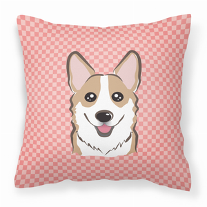 Dog Face Checkerboard Design Fabric Decorative Pillow - 615872897186