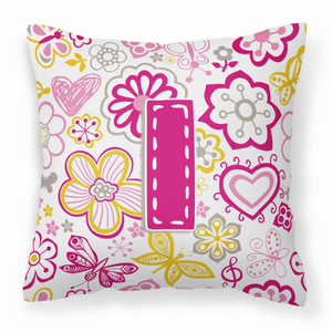 Monogram Letter Flowers and Butterflies Fabric Decorative Pillow - 615872976577