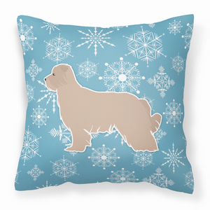 Winter Snowflake Dog Profile Art Fabric Decorative Pillow - 638508510013