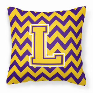 Monogram Letter Chevron Fabric Decorative Pillow - 638508316301