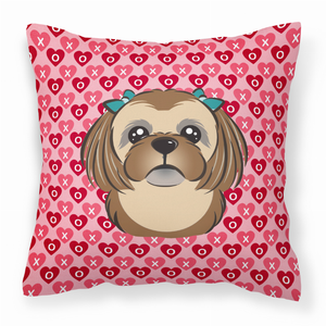 Dog With XOXO Hearts Fabric Decorative Pillow - 638508677013