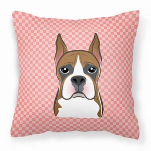 Dog Face Checkerboard Design Fabric Decorative Pillow - 615872896882