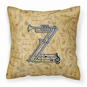 Monogram Letter Musical Instrument Alphabet Fabric Decorative Pillow - 615872976485