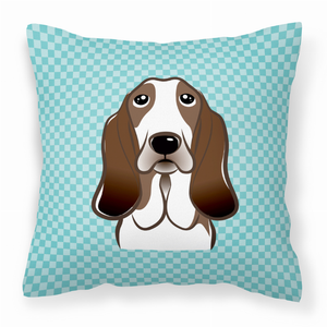 Checkerboard Print With Dog Fabric Decorative Pillow - 615872898329