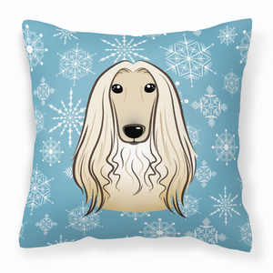 Winter Snowflake Dog Face Design Fabric Decorative Pillow - 638508110886