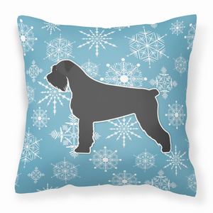 Winter Snowflake Dog Profile Art Fabric Decorative Pillow - 638508510563