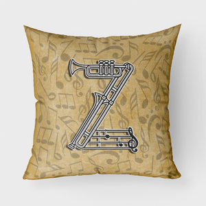 Letter Musical Instrument Alphabet Fabric Decorative Pillow - 615872980376