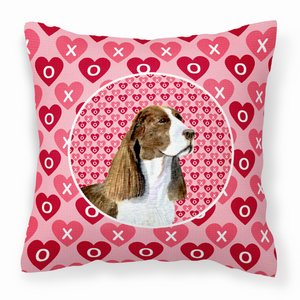 Hearts Love and Valentine's Day Dog Portrait Fabric Decorative Pillow - 638508359872