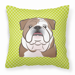 Dog Face Checkerboard Design Fabric Decorative Pillow - 615872897469