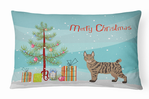 Cat Art/Merry Christmas Canvas Fabric Decorative Pillow - 194030398081