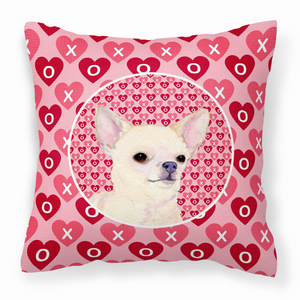 Hearts Love and Valentine's Day Dog Portrait Fabric Decorative Pillow - 638508359476