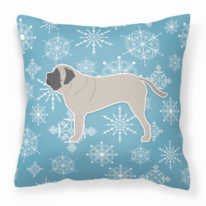 Winter Snowflake Dog Profile Art Fabric Decorative Pillow - 638508510396