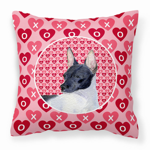 Hearts Love and Valentine's Day Dog Portrait Fabric Decorative Pillow - 638508359551