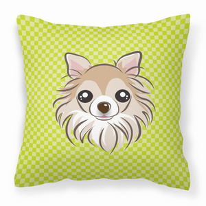 Dog Face Checkerboard Design Fabric Decorative Pillow - 615872897780