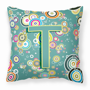 Monogram Letter Circle Circle Alphabet Fabric Decorative Pillow - 615872979288