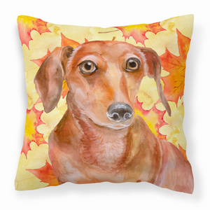 Dog With Fall Design Fabric Decorative Pillow - 652259224449
