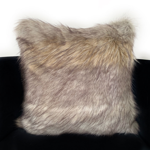 Plutus Gray Wolverine Pelage Animal Faux Fur Luxury Throw Pillow - 017247672471