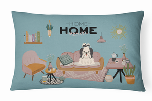 Sweet Home Dog Art Canvas Fabric Decorative Pillow - 194030366189